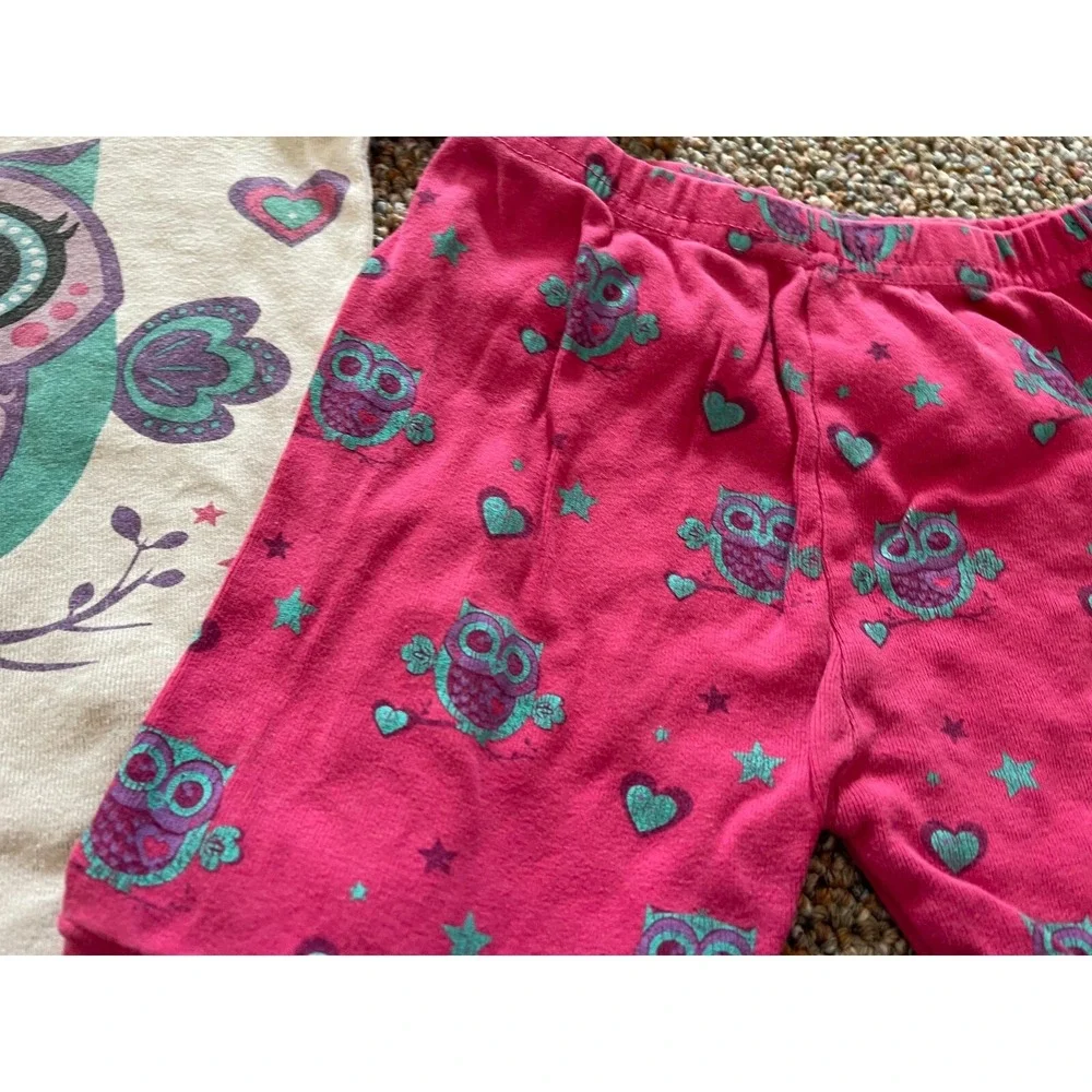 Joyond Girls Pink Owl Shorts PJs 2T